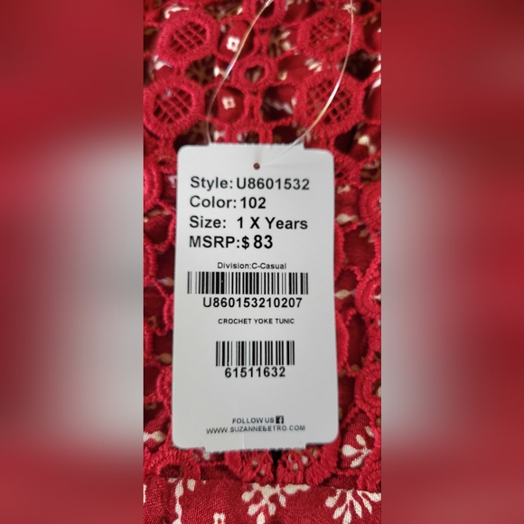 Weekend by Suzanne Betro WINE COLOR BLOUSE SIZE 1X (nwt) - Picture 3 of 6